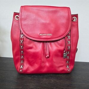 Michael Kors Red Backpack